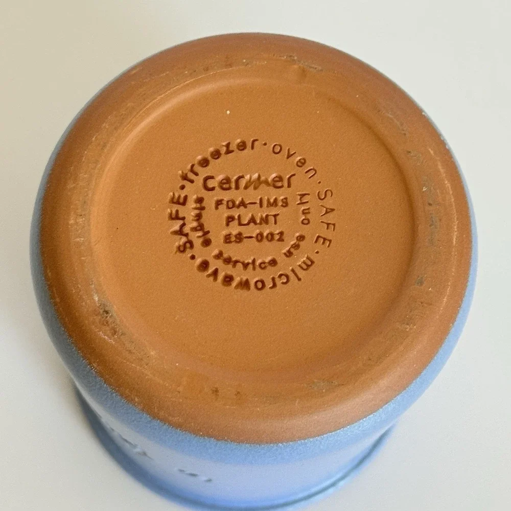 La Fermière Periwinkle Stoneware Yogurt‎ Pots Ramekins Set of 5 France